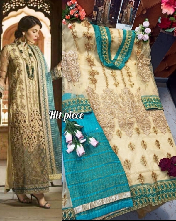 Charmlook Ladies Peacock Designer Pakistani Suit - Multicolour, As in Description