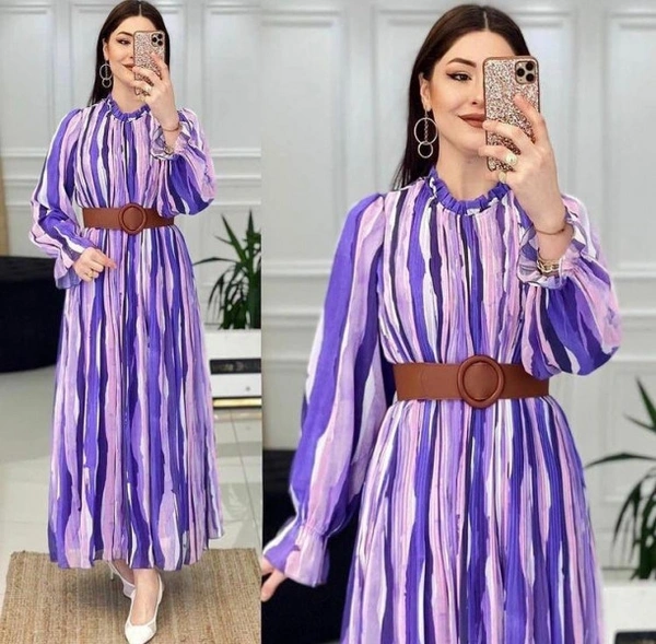 Stylolook Designer Printed Anarkaly Gown - Multicolour, As in Description