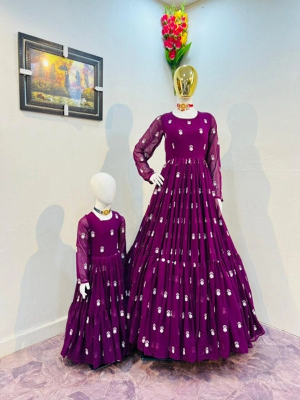 Stylolook Brand Combo Of Mother and Kids Designer Suit - Multicolour, As in Description