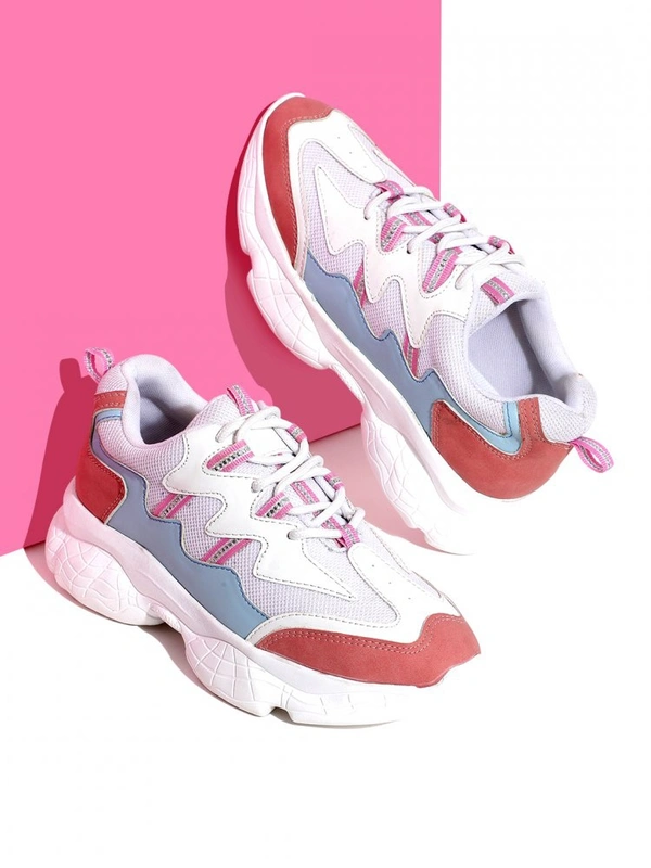 Stylolook Oneshine Chunky Sole White Sneaker - Multicolour, 6,7,8,9,10
