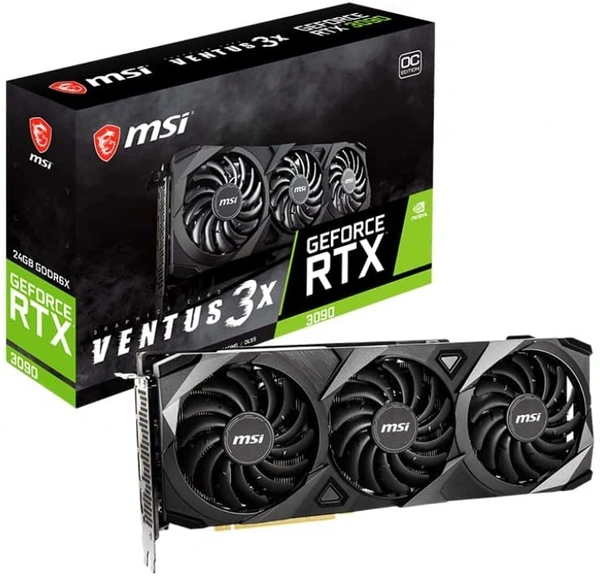 MSI GeForce RTX 3090 Ventus 3X 24G OC 24GB GDDR6X 384-bit PCI Express Gen 4 Gaming Graphic Card (pci_e_x4) - black