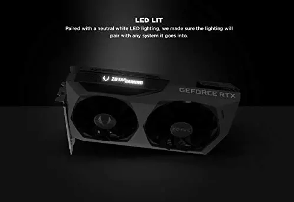 Zotac ZOTAC GAMING GeForce RTX 3070 Twin Edge OC 8GB GDDR6 256-bit 14 Gbps PCIE 4.0 Gaming Graphics Card, IceStorm 2.0 Advanced Cooling, White LED Logo Lighting, ZT-A30700H-10P - black