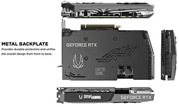 Zotac ZOTAC GAMING GeForce RTX 3070 Twin Edge OC 8GB GDDR6 256-bit 14 Gbps PCIE 4.0 Gaming Graphics Card, IceStorm 2.0 Advanced Cooling, White LED Logo Lighting, ZT-A30700H-10P - black
