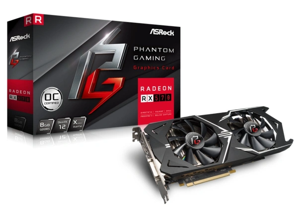 ASRock Phantom Gaming X Radeon RX 570 DirectX 12 RX570 8G OC 8GB 256-Bit GDDR5 PCI Express 3.0 x16 HDCP Ready Video Card