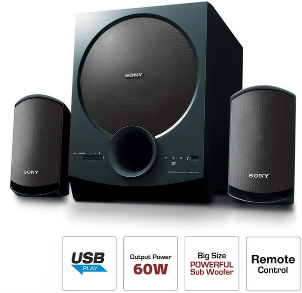SONY Sony SA-D20 C E12 60 Watt 2.1 Channel Wireless Bluetooth Multimedia Speaker (Black)