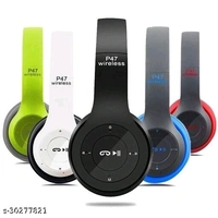 P47 Wireless Bluetooth Sports Headphone With Microphone Stereo FM,SD Card Support - Black, Free 