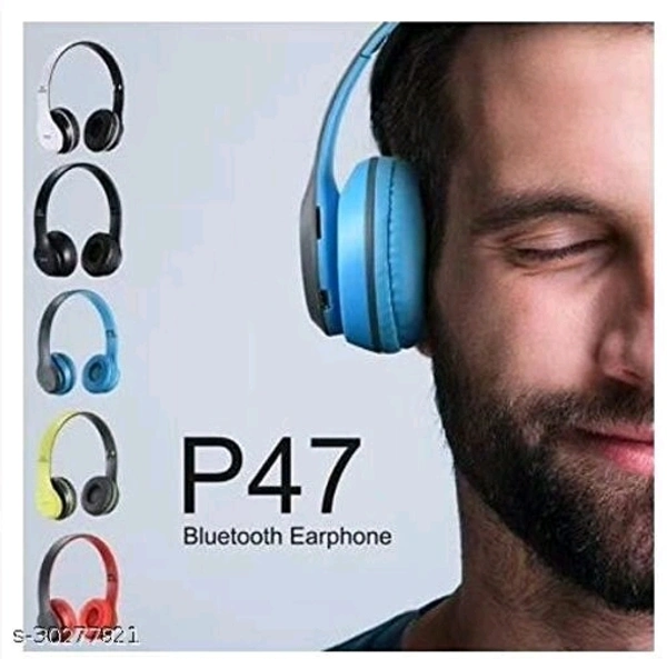 P47 Wireless Bluetooth Sports Headphone With Microphone Stereo FM,SD Card Support - Black, Free 