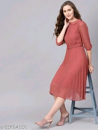 Retro Dress - Rouge pink, Rust, Baby blue,  Peacock, Ebony Black., M  L  XL  XXL