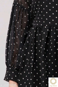 Polka Dots Dress - Black, Pink, Red, S  M  L