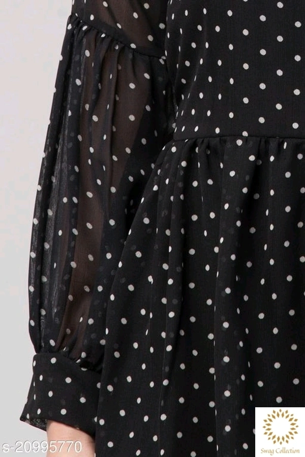 Polka Dots Dress - Black, Pink, Red, S  M  L