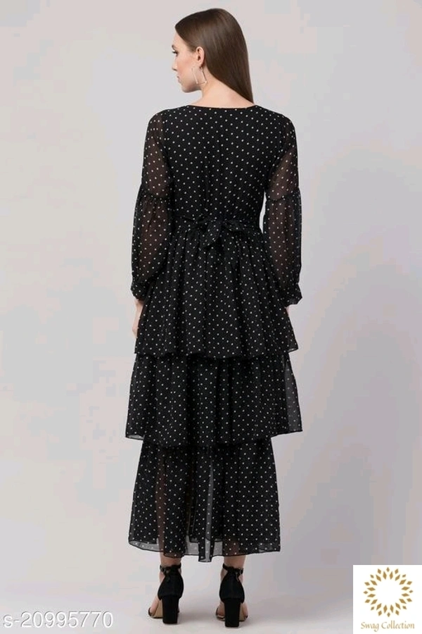 Polka Dots Dress - Black, Pink, Red, S  M  L