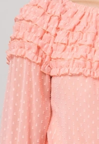Off Shoulder Crop Top  - Peach, yellow, Mehndi green, Black, White, Sky blue. , S  M  L