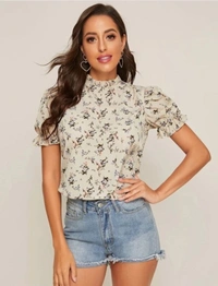 Puff Sleeves Top - Pista, Black, light pink, yellow, grey, S  M  L  XL  XXL