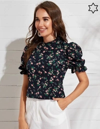 Puff Sleeves Top - Pista, Black, light pink, yellow, grey, S  M  L  XL  XXL