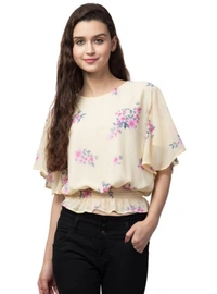 Fashionista Top - Sky blue, Baby Pink, Light yellow, light orange, S  M  L