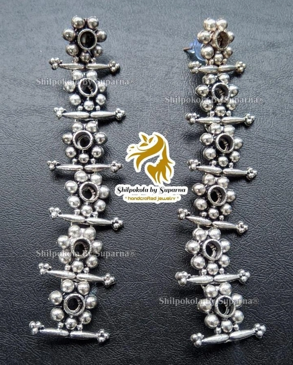 Oxidised Centipede Earrings