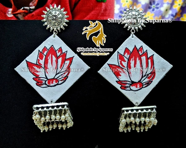 Hand Painted Square Earrings 