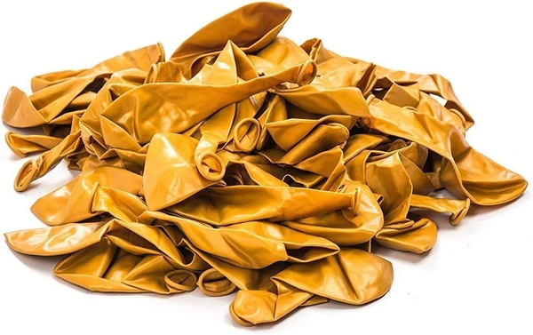 Metallic Latex Balloons Pack Of 50 Golden For Decoration (Golden)