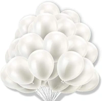 Latex Balloons Pack Of 50 White Balloons for Decoration (White, Pack Of 50)