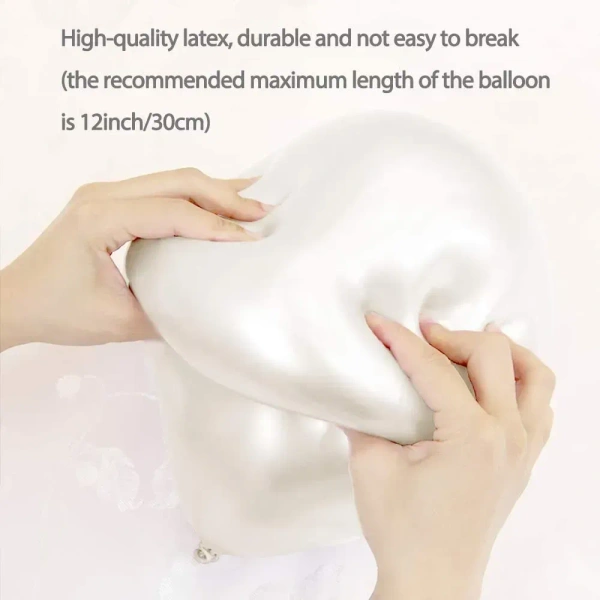 Latex Balloons Pack Of 50 White Balloons for Decoration (White, Pack Of 50)
