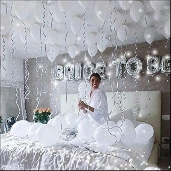 Latex Balloons Pack Of 50 White Balloons for Decoration (White, Pack Of 50)