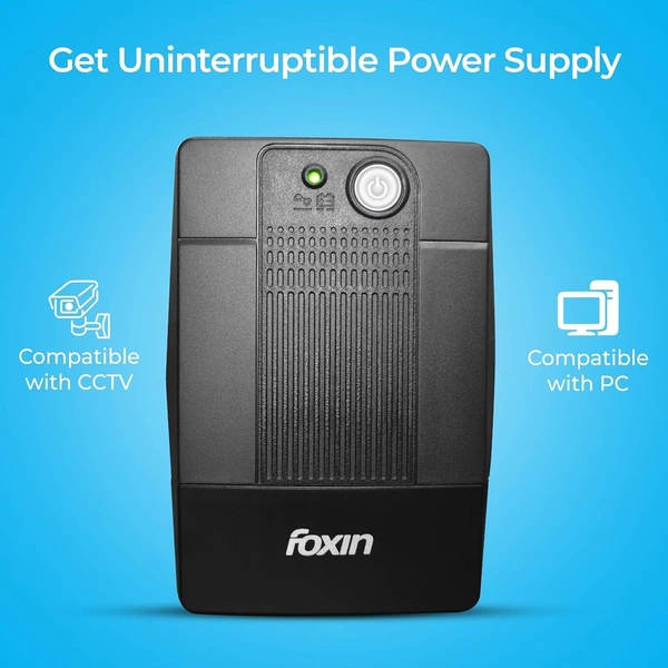 FOXIN Foxin UPS 600va 360W with LED Indicator, UPS for PC | Laptops | Gaming Computers | WiFi Routers & More | BIS Approved | 2 Years Warranty
