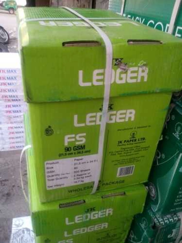 Jk Ledger Green Paper 80 gsm pack of 10 reams - A4 Paper, Green, 80