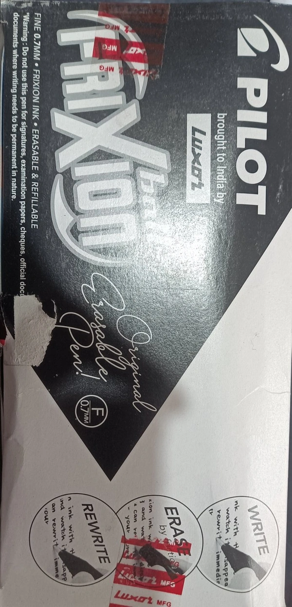 Pilot Frixion Roller Ball Pen Pack Of 10 - Black
