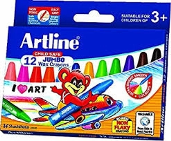 Artline Jumbo Wax Caryon  - 12 colour set