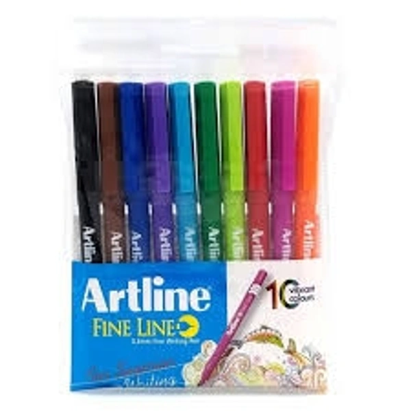 Artline  Fine Line Pen - 0.4mm, 10 colour set