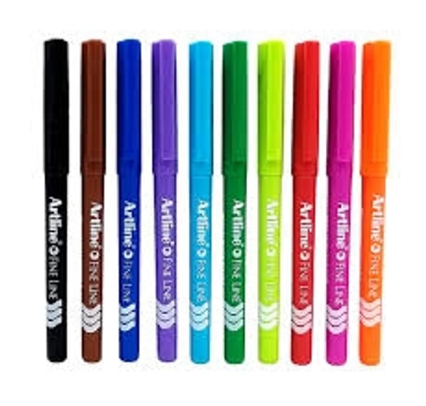 Artline  Fine Line Pen - 0.4mm, 10 colour set