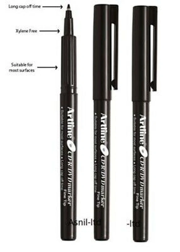 Artline  Permanent CD Marker - Black, pack of 10 pcs