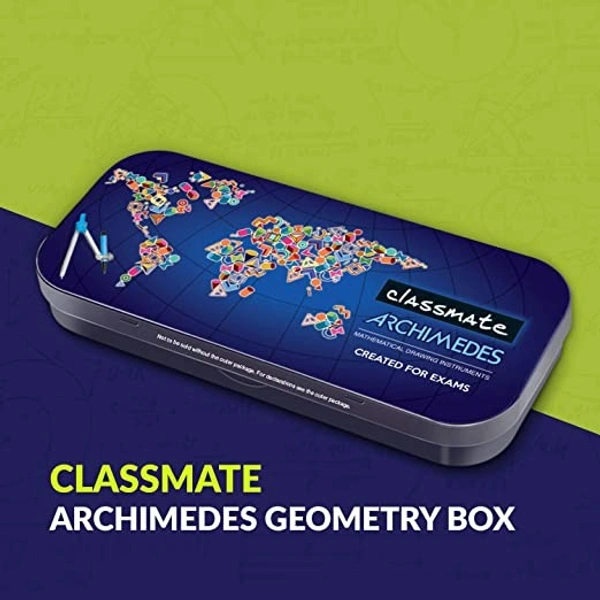 Classmate Archimedes Geometry Box | Die- Cast Compass | Mechanical Pencil | Double sided tray