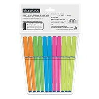 Classmate Octane Gel Pen- Neon Series (Blue)- Pack of 10 Pens + 1 Pen FREE
