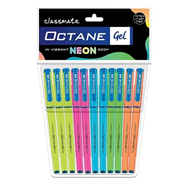 Classmate Octane Gel Pen- Neon Series (Blue)