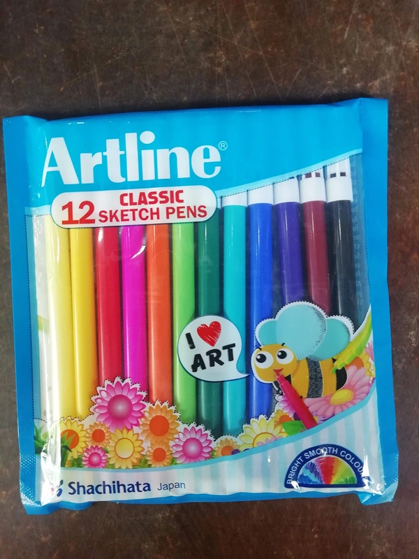 Artline Sketch Pen, 12 Shades (Multi Color) - 
