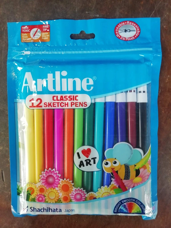 Artline Sketch Pen, 12 Shades (Multi Color) - 