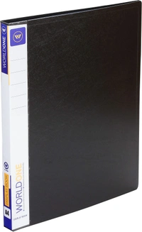 WORLDONE Display Book File Folder with 60 Pockets Plastic File Display Presentation Book, A4 Size, Color: Black, Set of : 1 (DB_505-BK) - A4, Black, 60 Pockets