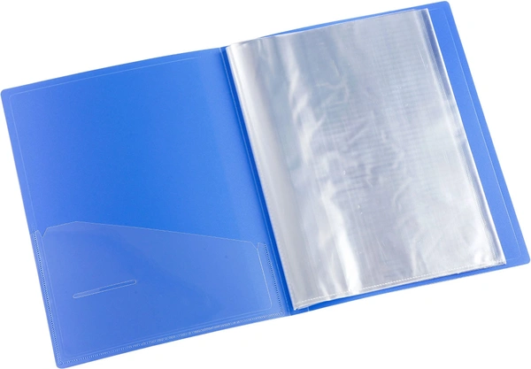 WORLDONE Display Book File Folder with 60 Pockets Plastic File Display Presentation Book, A4 Size, Color: Blue, Set of : 1 - Blue, 60 Pockets, A4