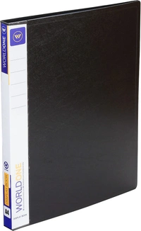 WORLDONE Display Book File Folder with 10 Pockets Plastic File Display Presentation Book, A4 Size, Color: Blue, Set of : 1 - 10 Pockets, A4, Black