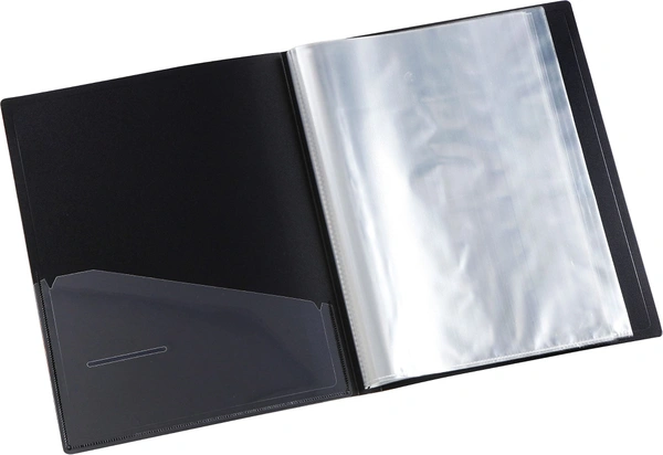 WORLDONE Display Book File Folder with 10 Pockets Plastic File Display Presentation Book, A4 Size, Color: Blue, Set of : 1 - 10 Pockets, A4, Black