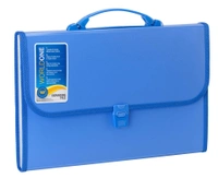 WORLDONE Foolsacp Expanding File with Handle & Lock, Set of 1, Size: FC, Color: Blue