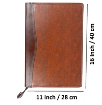 Leatherette Material Professional File Folders for Certificates, Documents Holder with 20 Leafs size-B4, Color: Mix Brown - B4