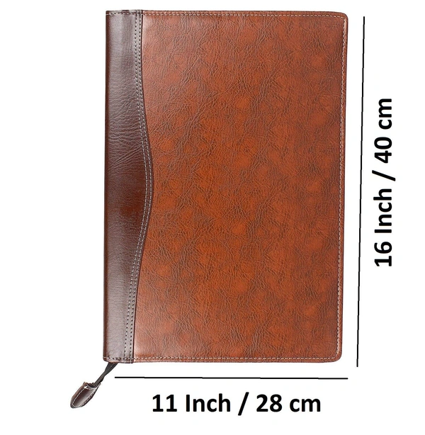 Leatherette Material Professional File Folders for Certificates, Documents Holder with 20 Leafs size-B4, Color: Mix Brown - B4