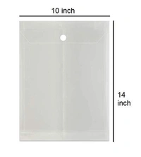 Button file  12 Pack A4/Legal Top Opening Document File Bag, Transparent Envelope Holder Storage Case, My Clear Plastic Container, Snap Button Organizer Top Button File - Transparent