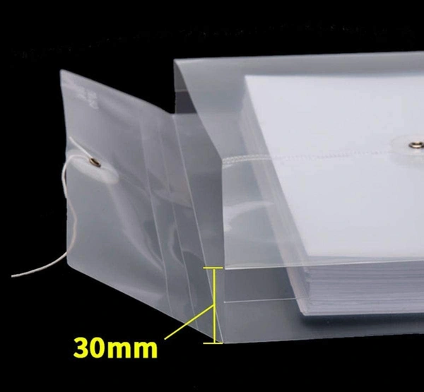 Button file  12 Pack A4/Legal Top Opening Document File Bag, Transparent Envelope Holder Storage Case, My Clear Plastic Container, Snap Button Organizer Top Button File - Transparent