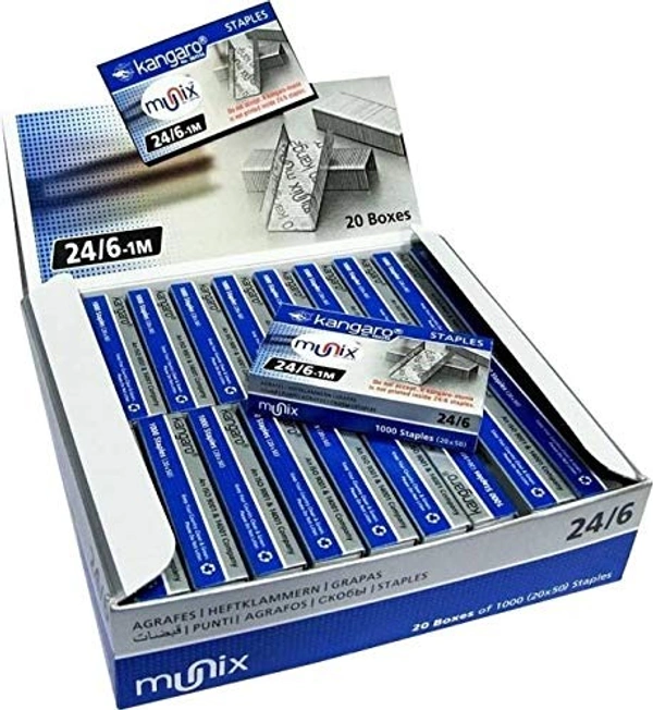 Kangaro 24/6 Staples Pins - Pack Of 20 Box