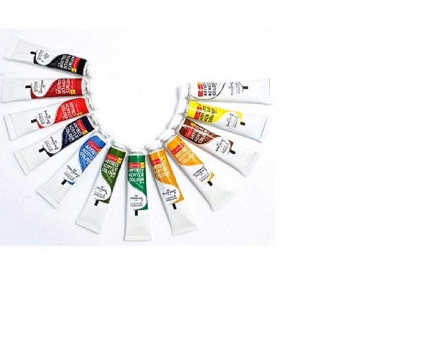 Camlin  Camel Camlin Kokuyo Acrylic Color Box - 9ml Tubes, 12 Shades