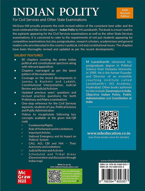 Indian Polity ( English| 6th Revised Edition) | UPSC | Civil Services Exam | State Administrative Exams