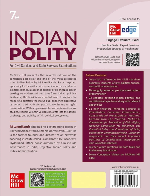Mc Hill Indian Polity for UPSC (English)|7th Edition|Civil Services Exam| State Administrative Exams